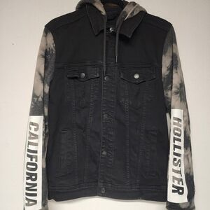 Hollister California Distressed Hooded Jean Jacket Men's Epic Flex Hoodie Size M